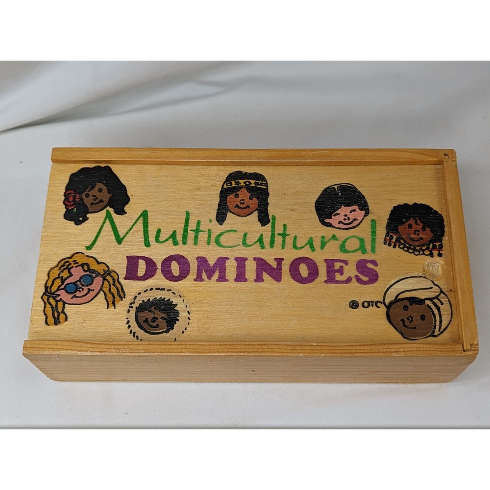 Multicultural Dominoes Wooden Game OTC